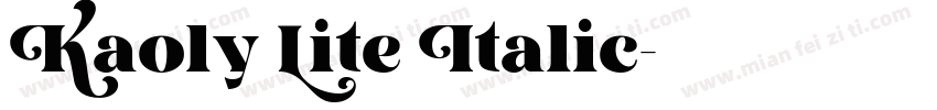Kaoly Lite Italic字体转换